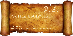 Paulics Letícia névjegykártya